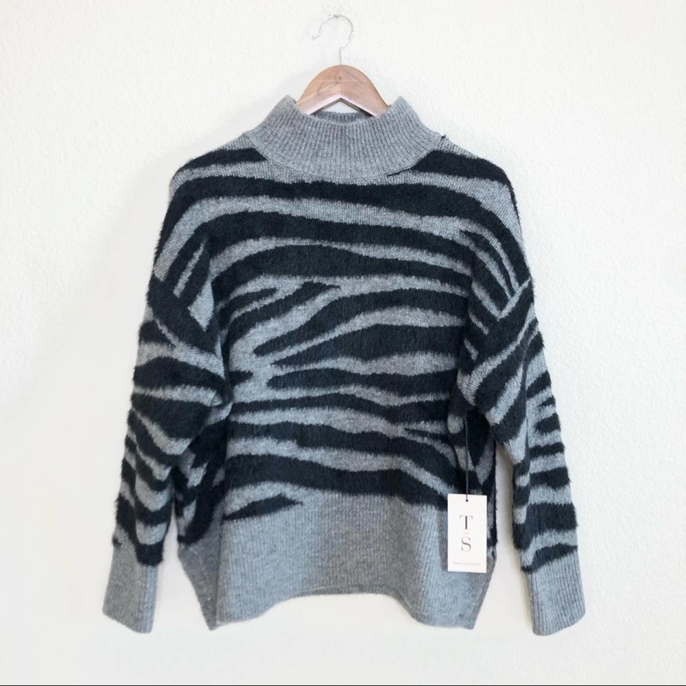 Anthropologie Twine & String Zebra Knit Sweater - Picture 1 of 6